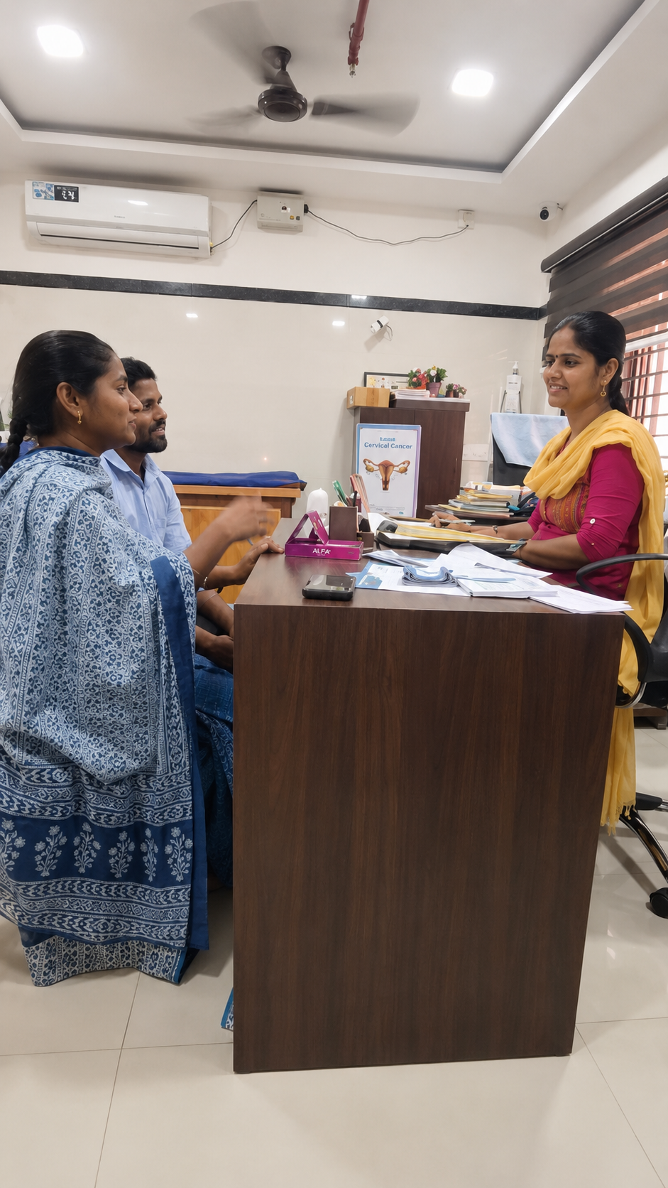 Pregnant woman at antenatal check-up