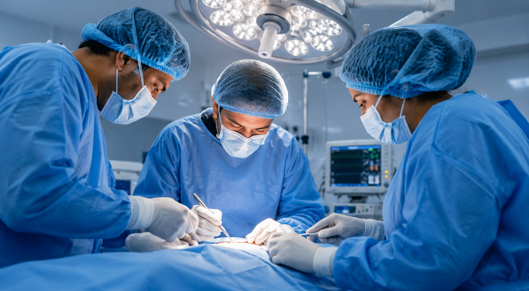 Surgical team at Desai Hospital