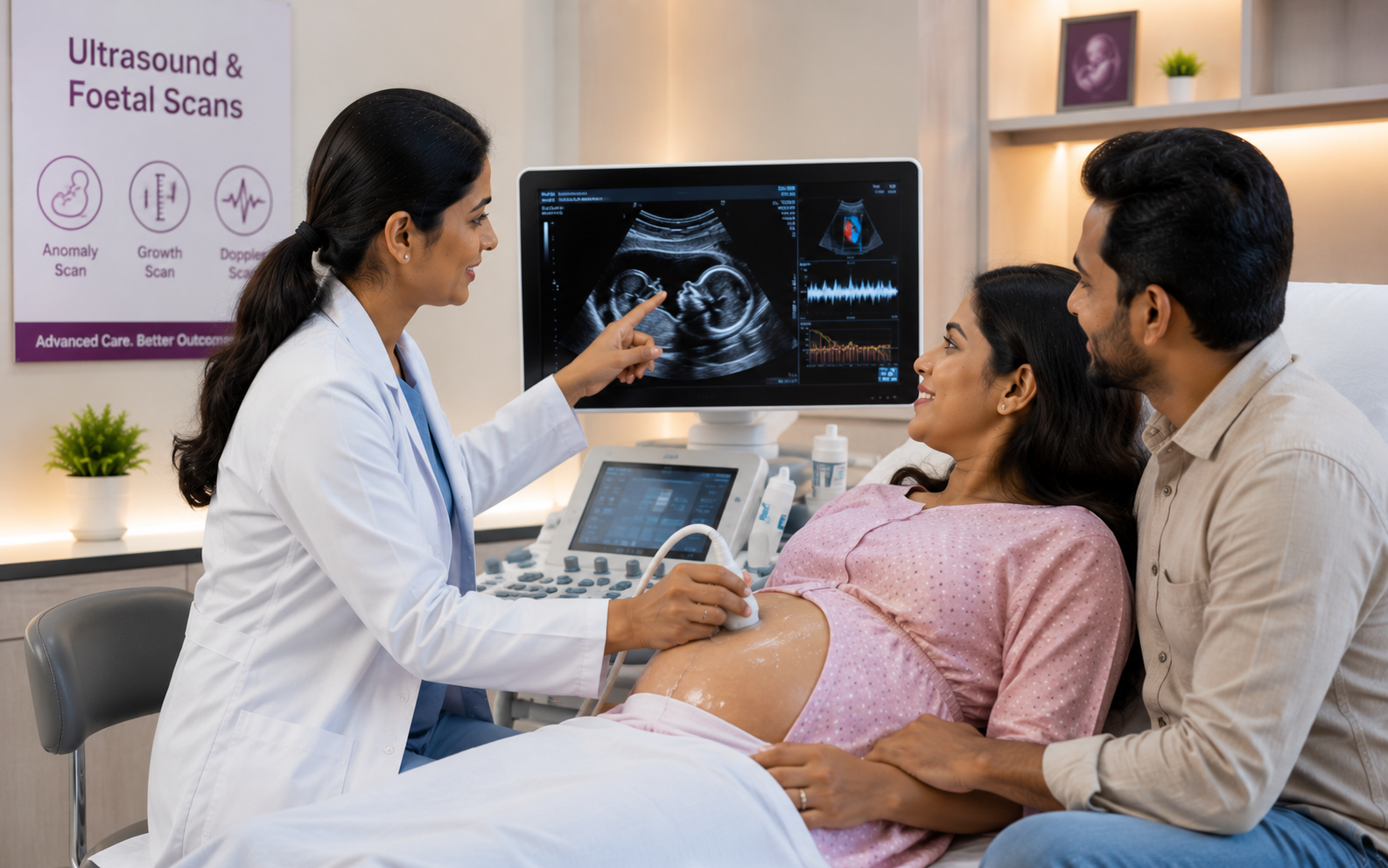 Pregnancy ultrasound scan foetal monitoring
