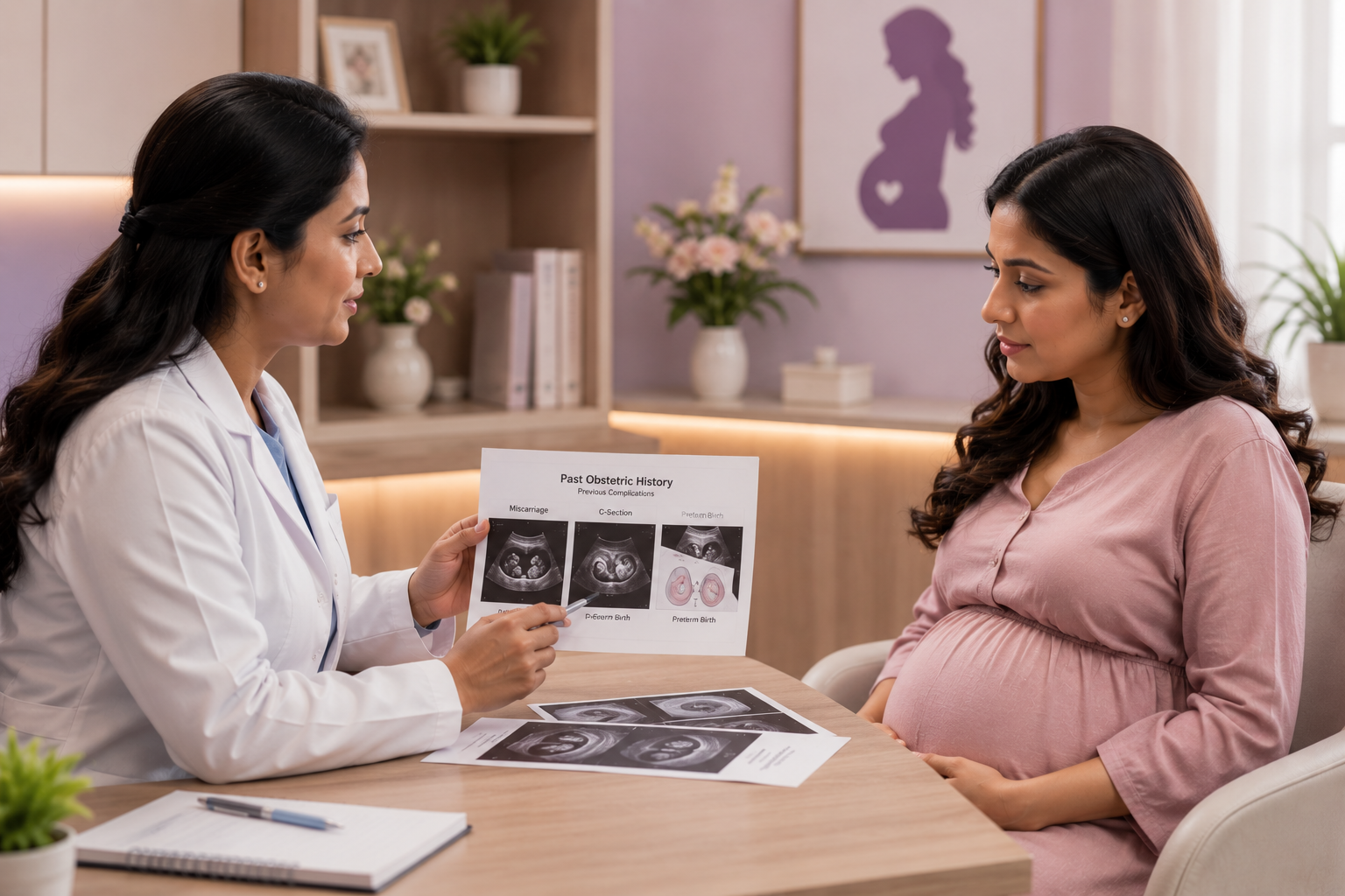 Previous pregnancy complication miscarriage caesarean